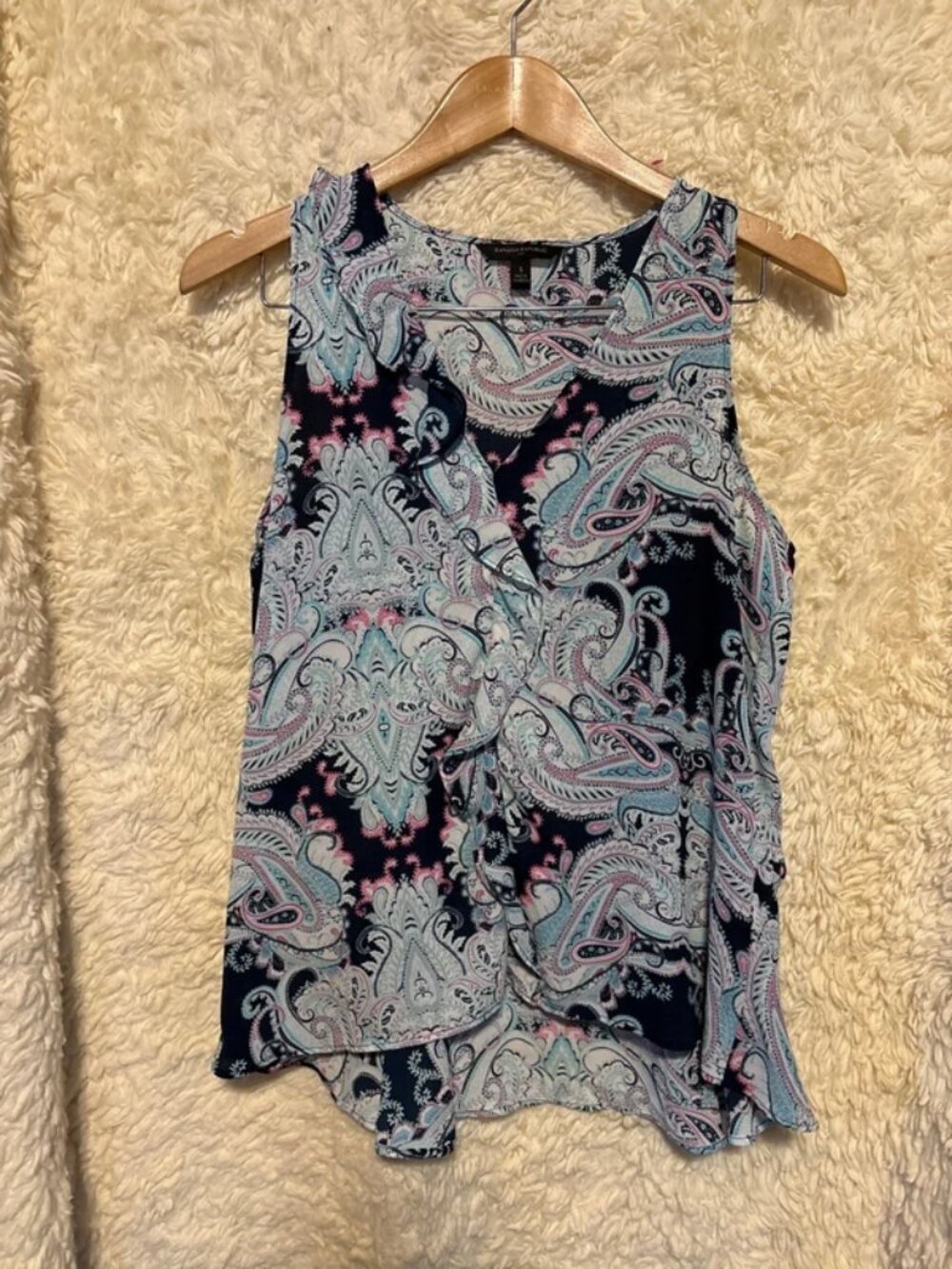 Banana Republic Paisley Sleeveless Ruffle Blouse - Size S